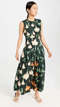 New ???? Agua By Agua Bendita Otoño Sabanero Nocturno Midi ???? Dress Multicolor ✨