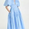 Hot Sale ???? Aje Fallingwater Gathered Midi ???? Dress Powder Blue ⌛