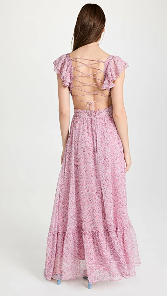 Cheap ???? ASTR The Label Primrose ???? Dress Dark Fuchsia Multi ⭐ 2 Cheap ???? ASTR The Label Primrose ???? Dress Dark Fuchsia Multi ⭐ - Image 2