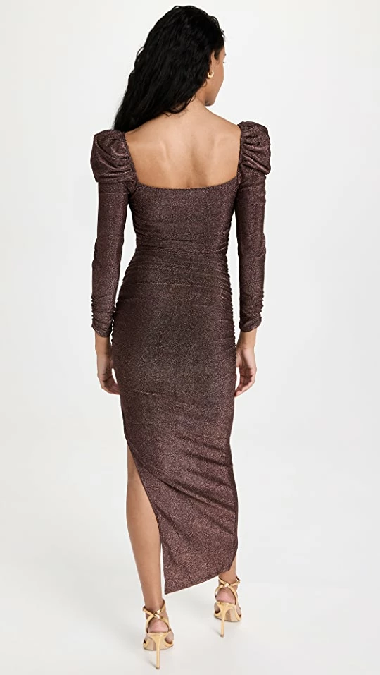 Buy ???? ASTR The Label Vanozza ???? Dress Brown Metallic ???? 2 Buy ???? ASTR The Label Vanozza ???? Dress Brown Metallic ???? - Image 2