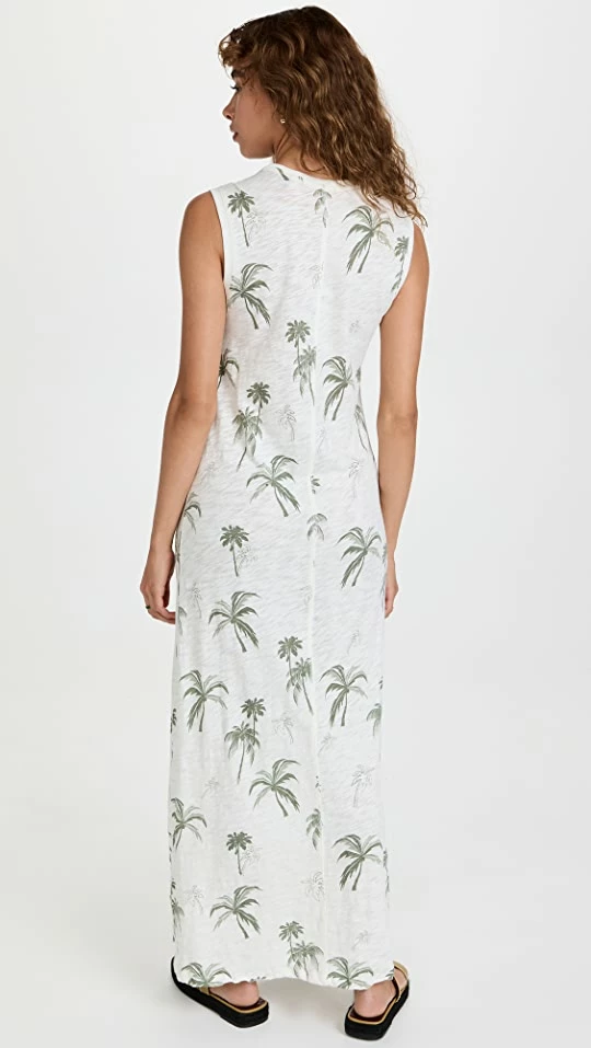 Cheapest ???? ATM Anthony Thomas Melillo Slub Palm Print Short Sleeve Maxi ???? Dress White Combo ⭐ 2 Cheapest ???? ATM Anthony Thomas Melillo Slub Palm Print Short Sleeve Maxi ???? Dress White Combo ⭐ - Image 2