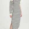 Cheap ❤️ A.W.A.K.E. MODE Long Sleeve Asymmetric ???? Dress White/Navystriped ✔️