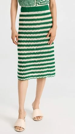 Best reviews of ???? BAUM UND PFERDGARTEN Ciel ???? Skirt Creme Green Crochet ????
