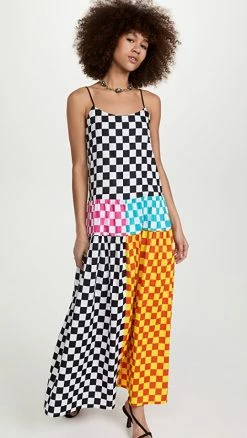 Buy ❤️ BruceGlen Tiered Mixed Check ???? Dress ????