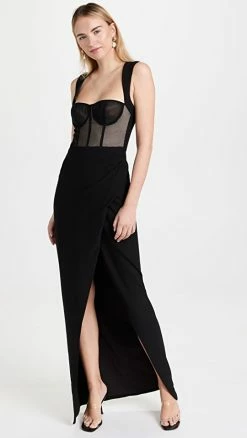 Best deal ❤️ Black Halo Malvina Gown Black/Black ⌛