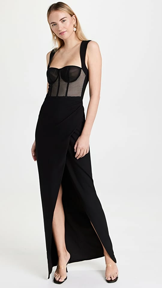 Best deal ❤️ Black Halo Malvina Gown Black/Black ⌛ 1 Best deal ❤️ Black Halo Malvina Gown Black/Black ⌛