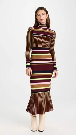 Cheap ???? BROGGER Olivia ???? Dress Multi Stripe ⌛