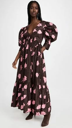 Best deal ⌛ Busayo Laide ???? Dress Chocolate Brown And Pink ????