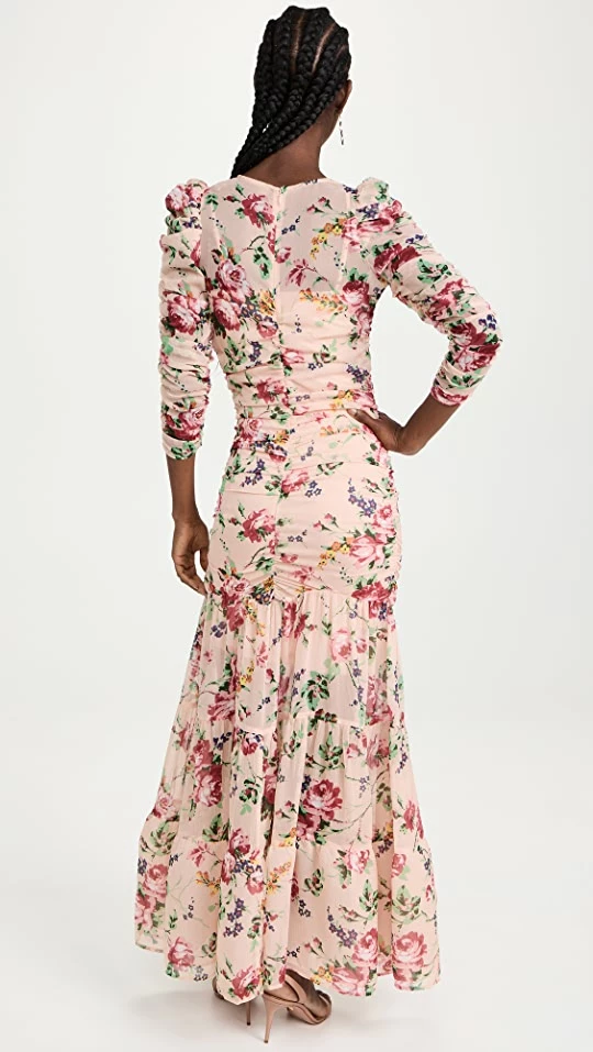 Discount ???? ByTiMo Chiffon Ruching ???? Dress Flora Pink ⌛ 2 Discount ???? ByTiMo Chiffon Ruching ???? Dress Flora Pink ⌛ - Image 2