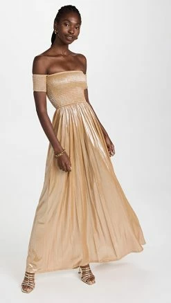 Outlet ✨ CAROLINE CONSTAS Evangelia ???? Dress Gold ????