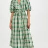 Coupon ???? Derek Lam 10 Crosby Tiana Belted Wrap ???? Dress Green Multi ????