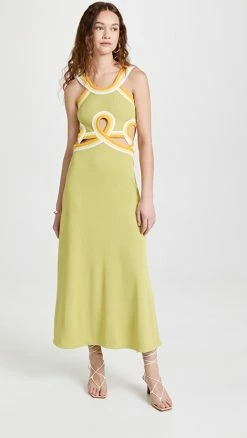 Discount ???? Christopher Esber Looped Verner Bind ???? Dress Multi Bind Lime ????