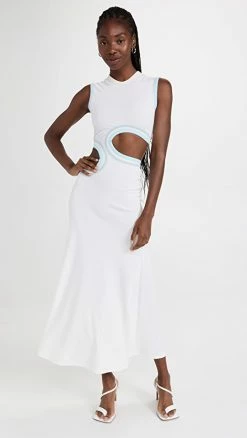 Deals ???? Christopher Esber Multi Pasiley Torso ???? Dress White/Blue Multi ????