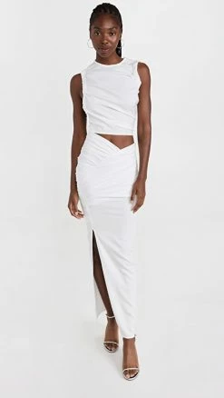 Outlet ???? Christopher Esber Christo Wrapped Tank ???? Dress White ❤️