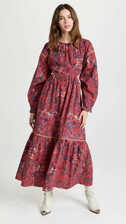 Best Pirce ⌛ Chufy Kissa Organic Cotton Maxi ???? Dress Kom Brick ????