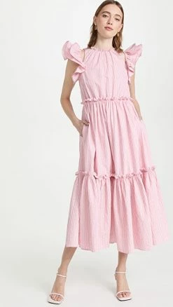 Wholesale ???? Cinq à Sept Sofia Stripe Yanin ???? Dress Pink Quartz ????