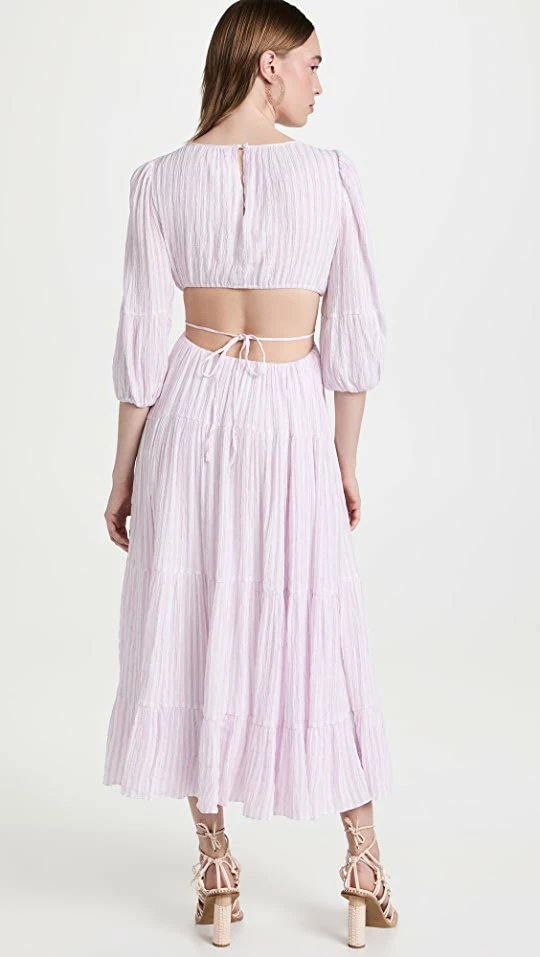 Promo ???? Cinq à Sept Lyle Smocked ???? Dress Pale Iris/Ivory ???? 2 Promo ???? Cinq à Sept Lyle Smocked ???? Dress Pale Iris/Ivory ???? - Image 2