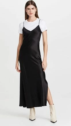 Coupon ✨ DANNIJO Mossy Maxi Slip ???? Dress Noir ????