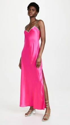 Top 10 ???? DANNIJO Maxi Bias Slip ???? Dress Acid Pink ❤️