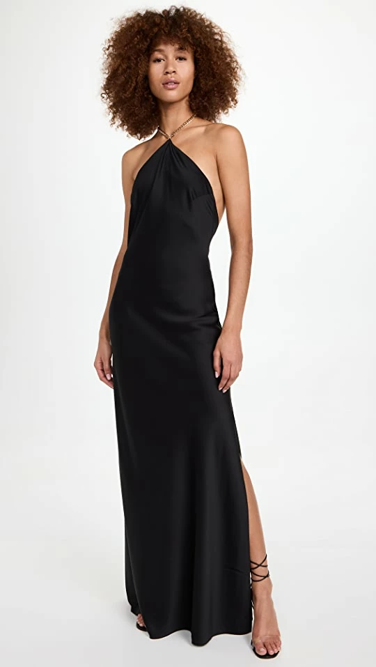 New ???? DANNIJO Chain Halter Maxi ???? Dress Noir ???? 1 New ???? DANNIJO Chain Halter Maxi ???? Dress Noir ????
