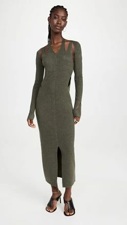 Buy ✔️ Dion Lee Plaited Merino Rib ???? Dress Shadow Green/Fatigue ????