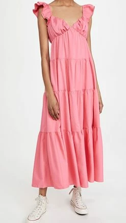 New ???? English Factory Ruffle Sleeve Maxi ???? Dress Pink ????