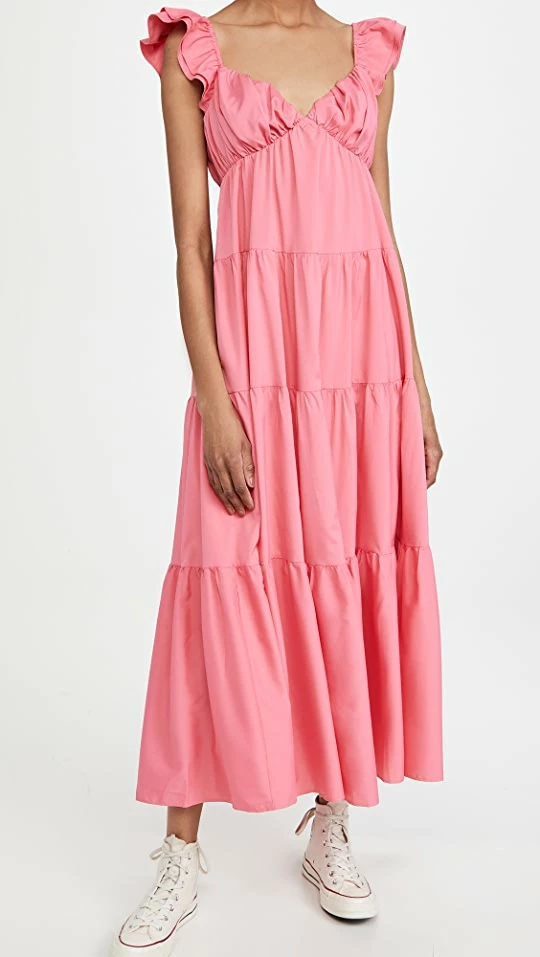 New ???? English Factory Ruffle Sleeve Maxi ???? Dress Pink ???? 1 New ???? English Factory Ruffle Sleeve Maxi ???? Dress Pink ????