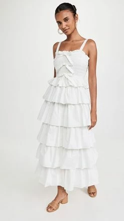 Cheapest ???? English Factory Ruffle Tiered Maxi ???? Dress White ????