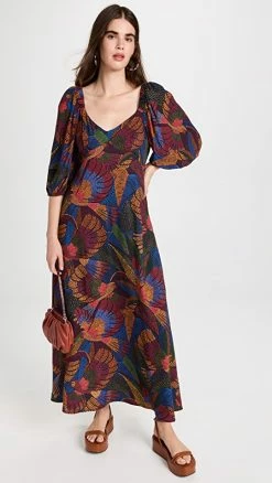 Discount ???? FARM Rio Dotted Macaws Maxi ???? Dress ????
