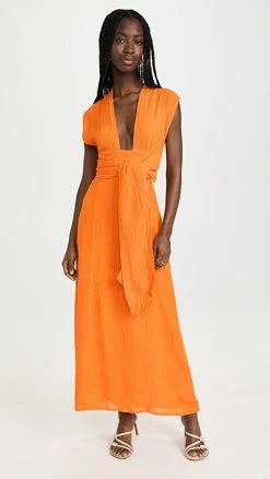 Best Pirce ✔️ FAITHFULL THE BRAND Tropiques Maxi ???? Dress Tangerine ????