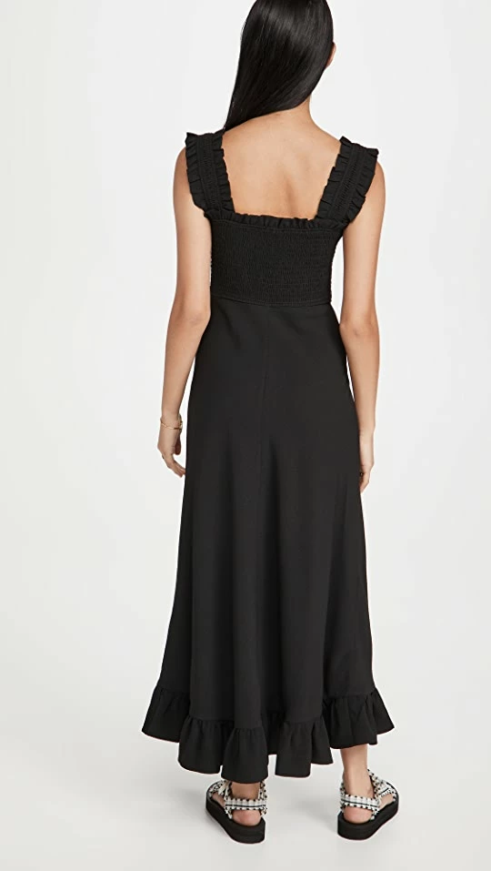 Outlet ???? GANNI Heavy Crepe Maxi ???? Dress Black ???? 2 Outlet ???? GANNI Heavy Crepe Maxi ???? Dress Black ???? - Image 2