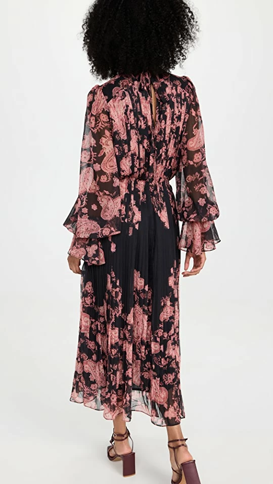 Discount ✔️ Hemant And Nandita Luana Pleated Long ???? Dress Black ???? 2 Discount ✔️ Hemant And Nandita Luana Pleated Long ???? Dress Black ???? - Image 2