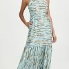 New ⭐ Jonathan Simkhai Fernanda Zebra Printed Strappy Back Maxi ???? Dress Zebra Landscape Horizon ????