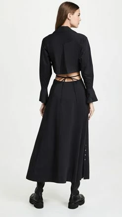 Brand new ✨ Jonathan Simkhai Alex Pleated Poplin ???? Dress Black ???? -A.L.C. SHOP jondb308881071b 1635946990382 2 0. UX540 . QL90