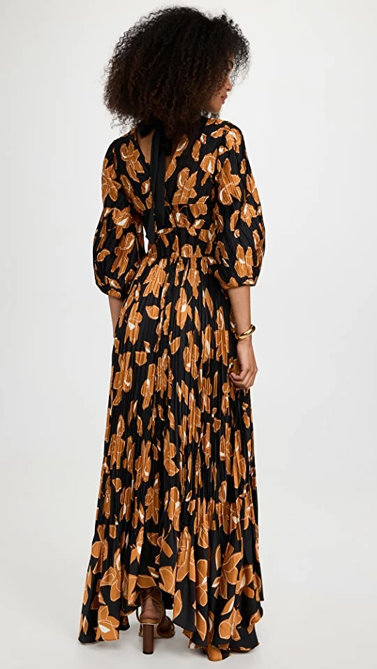 Top 10 ???? Jonathan Simkhai Ames Collage Floral Print Three Quarter Sleeve Midi ???? Dress Black Print ???? 2 Top 10 ???? Jonathan Simkhai Ames Collage Floral Print Three Quarter Sleeve Midi ???? Dress Black Print ???? - Image 2