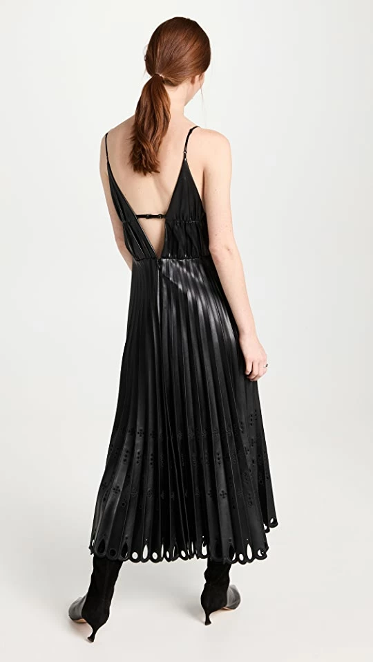 Cheap ✨ Jonathan Simkhai Alpine Laser Cut Vegan Leather Midi ???? Dress Black ???? 2 Cheap ✨ Jonathan Simkhai Alpine Laser Cut Vegan Leather Midi ???? Dress Black ???? - Image 2