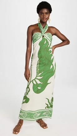 Best Sale ???? Johanna Ortiz Seagrass Ankle ???? Dress Algues Ecru/Algae ????