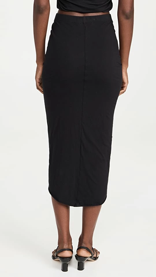 Hot Sale ???? James Perse Brushed Jersey Shirred Panel ???? Skirt Black ???? 2 Hot Sale ???? James Perse Brushed Jersey Shirred Panel ???? Skirt Black ???? - Image 2