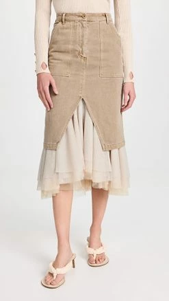 Buy ⭐ Le Superbe Ms. Benjamin ???? Skirt Khaki ⌛