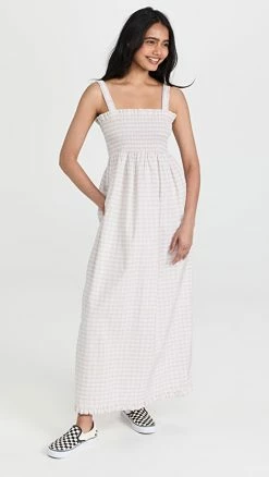 New ???? Levi's Tanner Scrunchie ???? Dress Bianca Plaid Misty Lilac ????