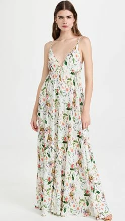 Top 10 ???? L'AGENCE Stefani ???? Dress Ivry Mlt Vint Botanical Florl ????