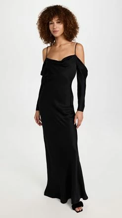 Promo ???? L'AGENCE Juniper Cold Shoulder ???? Dress Black ????