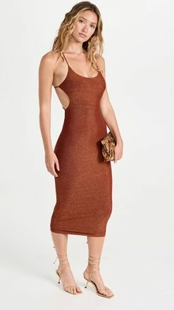 Top 10 ???? MISHA Rebekah Metallic ???? Dress Copper ????