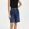 Outlet ???? MOUSSY VINTAGE Mv Bermuda Painter Jean Shorts Dark Blue ????