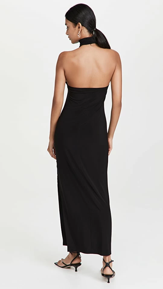 Buy ???? Norma Kamali Halter Turtle Side Slit Gown Black ???? 2 Buy ???? Norma Kamali Halter Turtle Side Slit Gown Black ???? - Image 2