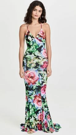 Buy ???? Norma Kamali Mermaid Fishtail Gown Rose Garden ????