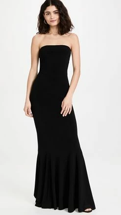 New ???? Norma Kamali Strapless Fishtail Gown Black ????
