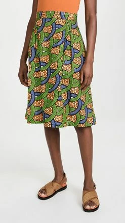 Top 10 ???? Odile Jacobs High Rise ???? Skirt Green/Orange ????