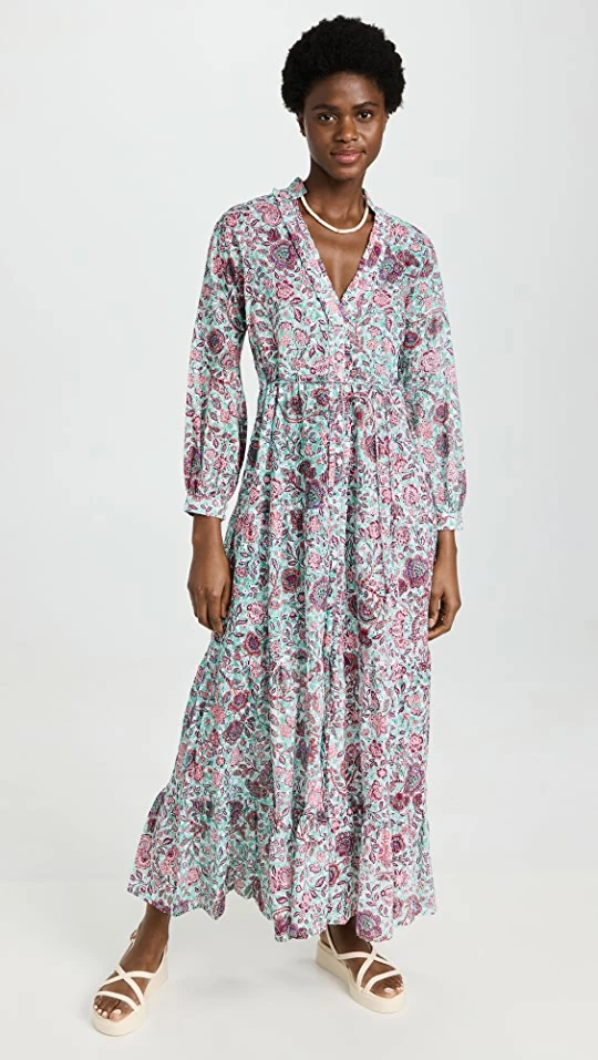 Promo ???? Poupette St Barth Rita Long Embroidery ???? Dress Aqua Pensee ???? 1 Promo ???? Poupette St Barth Rita Long Embroidery ???? Dress Aqua Pensee ????