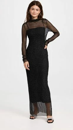 Best deal ⭐ Philosophy Di Lorenzo Serafini Glitter Net ???? Dress Black ????